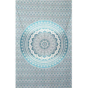 Teal Floral Mandala Tapestry by Zest For Life